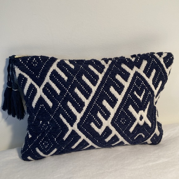 Brora tassel clutch wristlet pouch hand woven India - Picture 5 of 16